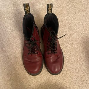 Kids cherry red doc martins